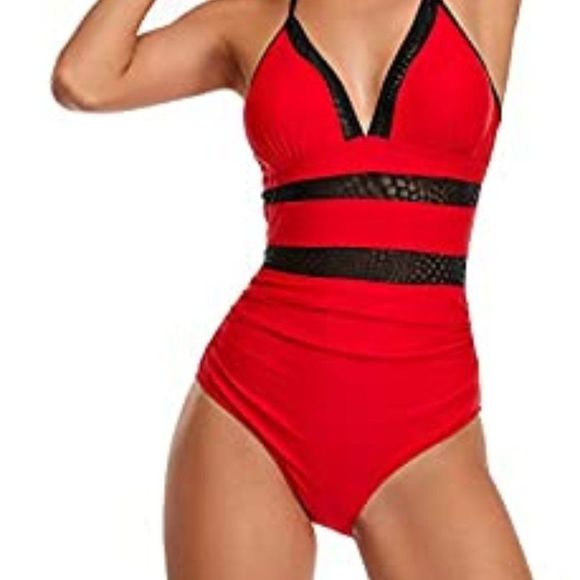 Womens Tummy Control Monok Swimsuit Mesh - Picture 4 of 4